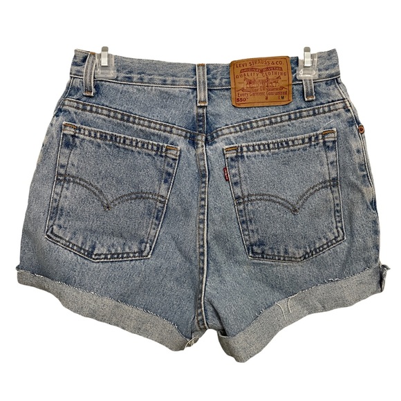 Levi’s 550 High-Rise Relaxed Fit Tapered Leg Cut Off Jeans Blue Size 10 reg Med - Picture 1 of 9